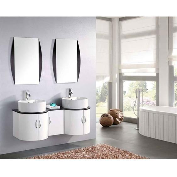 MEUBLE SALLE DE BAIN BLANC VASQUE LUXE, LAVABO ,mod. Tiger 138 cm