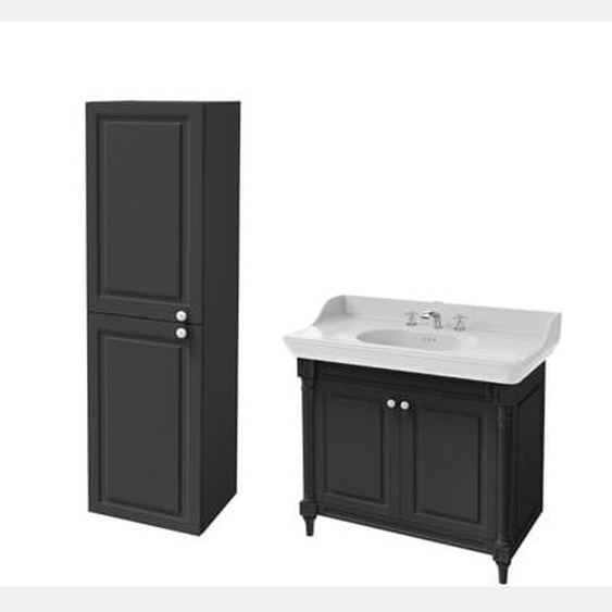 Meuble salle de bain Cléo 1889 + colonne gauche + mélangeur croisillon chromé