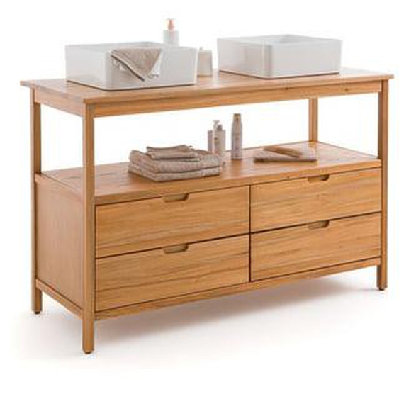 Meuble sous double vasque en acacia L130cm, Cheira