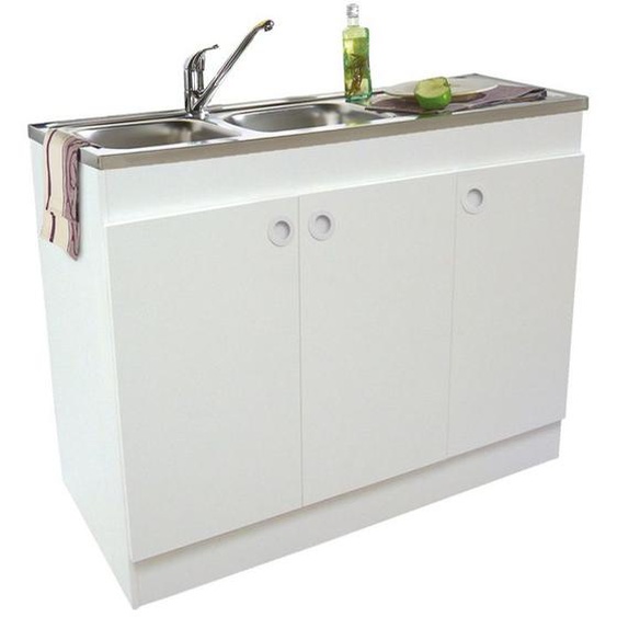 Meuble sous évier DECLIQ 120x60cm 3 portes avec charnières invisibles - NEOVA - S13N23120