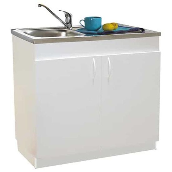 Meuble sous-évier mélaminé SIMHYDRO 2 portes 900 x 600 mm NÉOVA S12N42090H