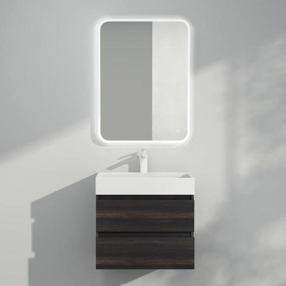 Meuble sous Lavabo Gris Foncé - MAI & MAI - Verona - 2 Tiroirs - 70x46x56cm