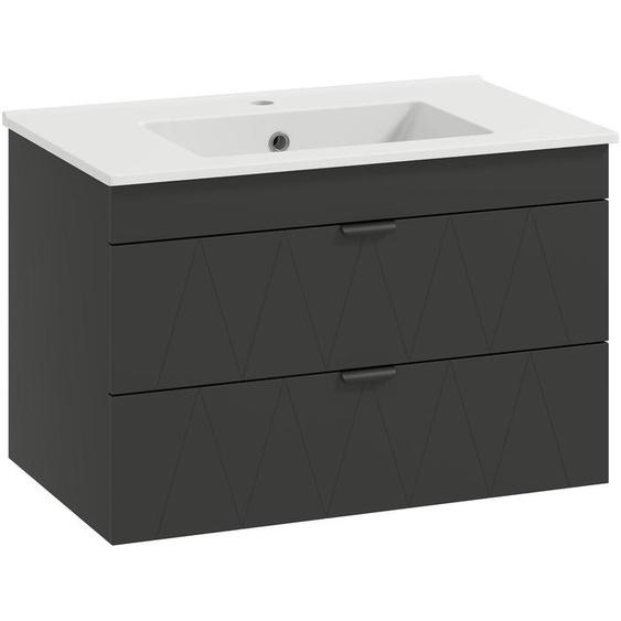 Meuble sous-lavabo HOMCOM Meuble suspendu avec lavabo en céramique
