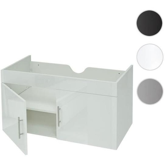 Meuble sous-lavabo - MENDLER - HWC-D16 - 90cm - Brillant - Blanc