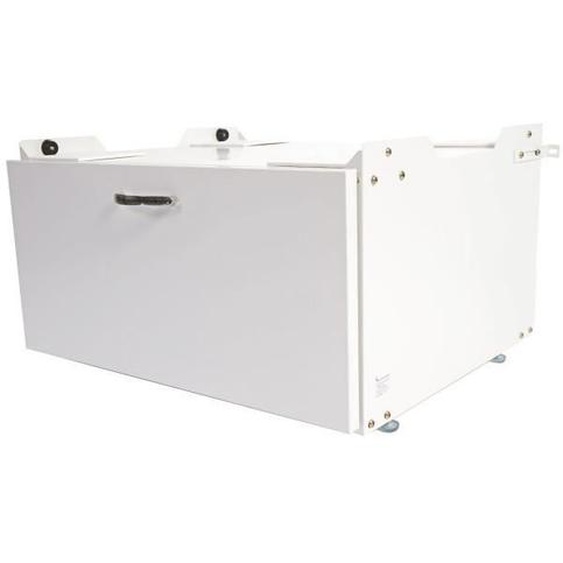 Meuble sous machine à laver HWC-E50, estrade, piédestal, châssis, tiroir 33x61x52cm blanc