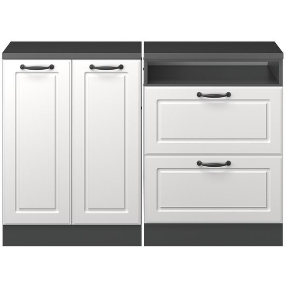 Meuble sous pente Vicco R-Line Blanc campagne 120cm Lot de 2 caissons 60 cm de profondeur, Model 60406