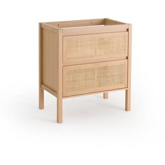 Meuble sous vasque 2 tiroirs cannage L80 cm, Lumpa