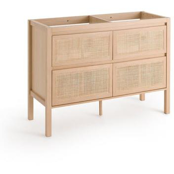 Meuble sous vasque 4 tiroirs cannage L120cm, Lumpa
