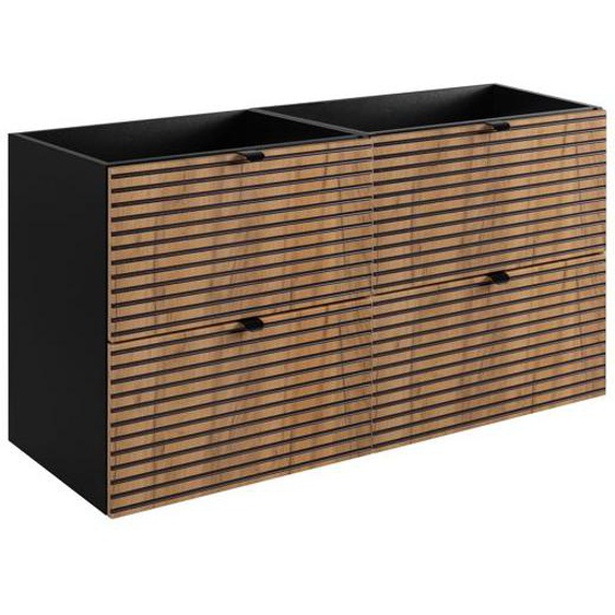 Meuble sous vasque à suspendre AURA LOFT 120 cm noir et chêne