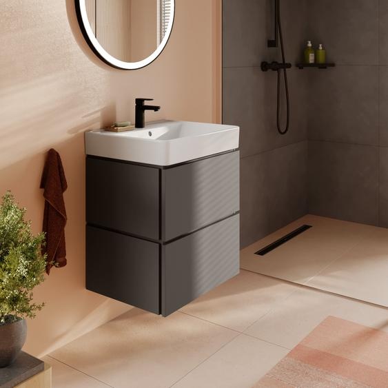 Meuble sous-vasque Hansgrohe Xilesa E 54254760 580x470mm, 2 tiroirs, gris ardoise mat