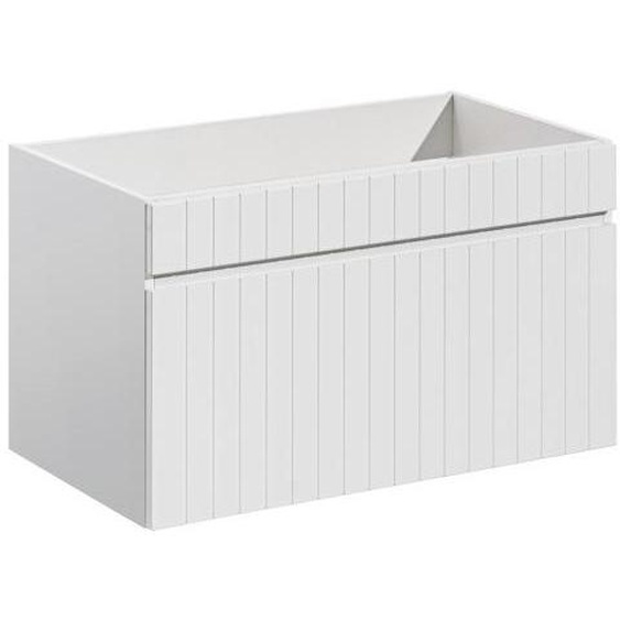 Meuble sous vasque ICON 80 cm – 1 tiroir – Finition blanc alpin – Design suspendu moderne