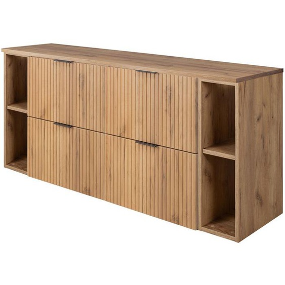 Meuble Sous Vasque Flow Chêne 160 Cm Avec 2 X Létagères - Extensions Et Plan