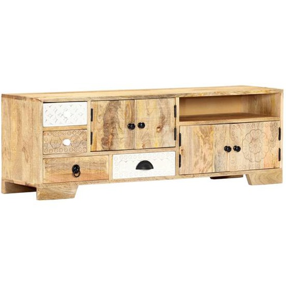 Meuble TV 120x30x40 cm Bois massif de manguier