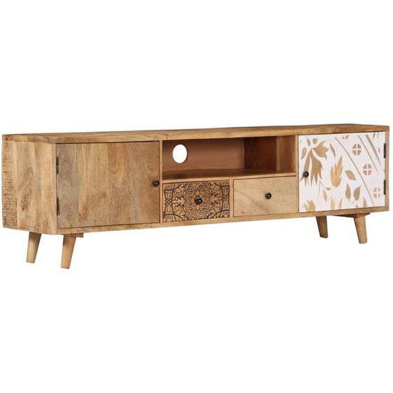 Meuble TV 140x30x40 cm Bois de manguier massif