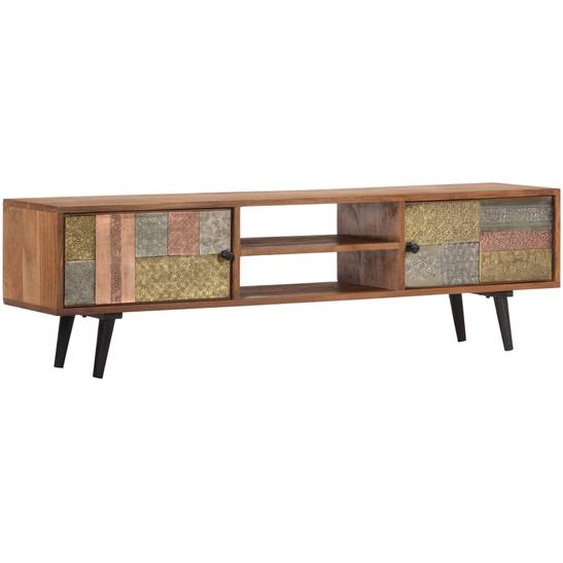 Meuble TV 140x30x40 cm Bois solide dacacia