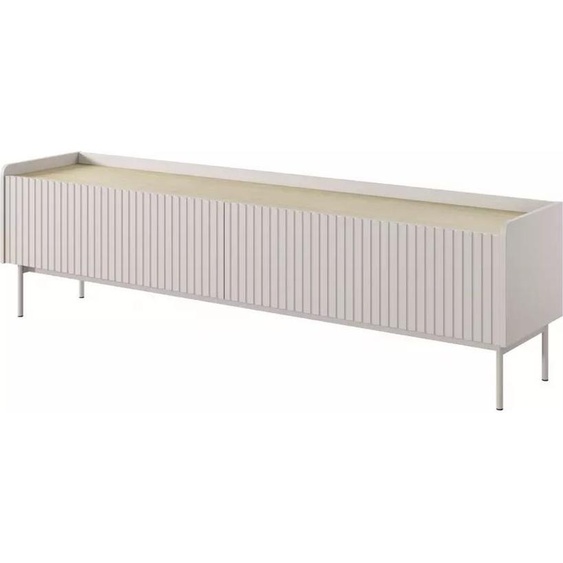 Meuble TV 153 cm MATION - chêne scandinave / beige