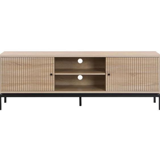Meuble TV 2 portes effet bois 160 cm - Talia