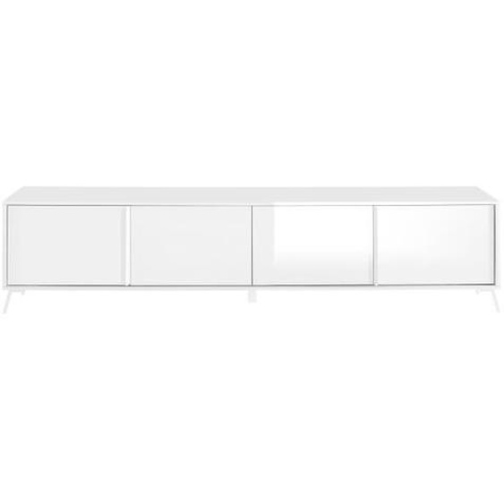 Meuble TV 4 portes SKY. Coloris blanc laqué, idéal pour un salon moderne