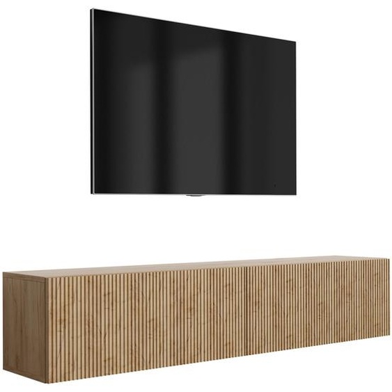 Meuble TV avec façades rainurées, chêne Craft, 170 × 32 × 33,6 cm
