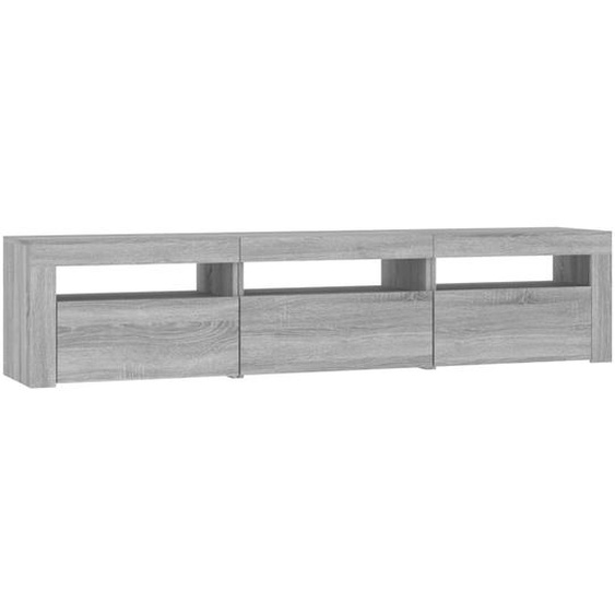 Meuble TV avec lumières LED Sonoma gris 180x35x40 cm