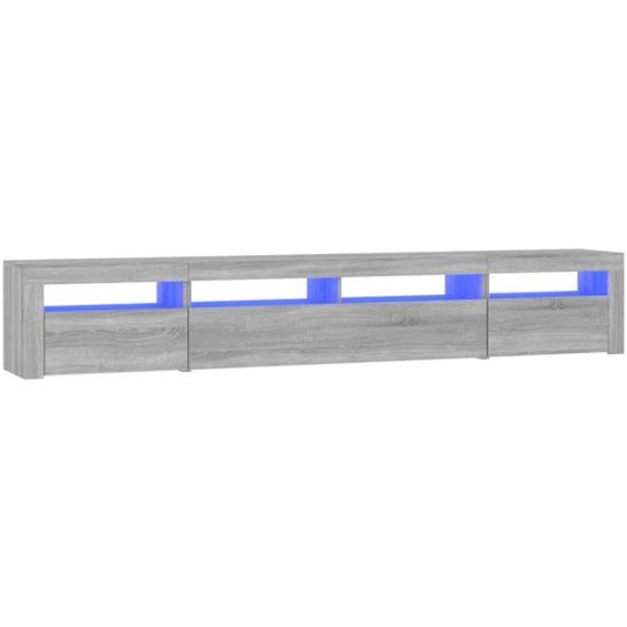 Meuble TV avec lumières LED Sonoma gris 240x35x40 cm