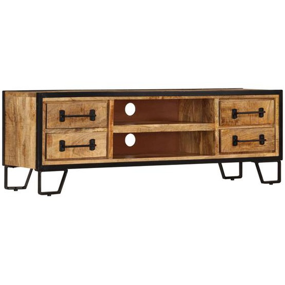 Meuble TV avec tiroirs 120x30x40 cm Bois massif de manguier