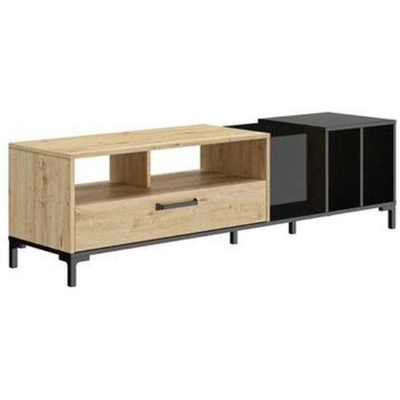 Meuble TV et Vinyle + rangements - CAPRI - L 190 x l 45 x H 51 cm