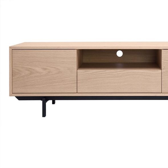 Meuble TV finition bois chêne avec niche ouverte L160 cm MANNY