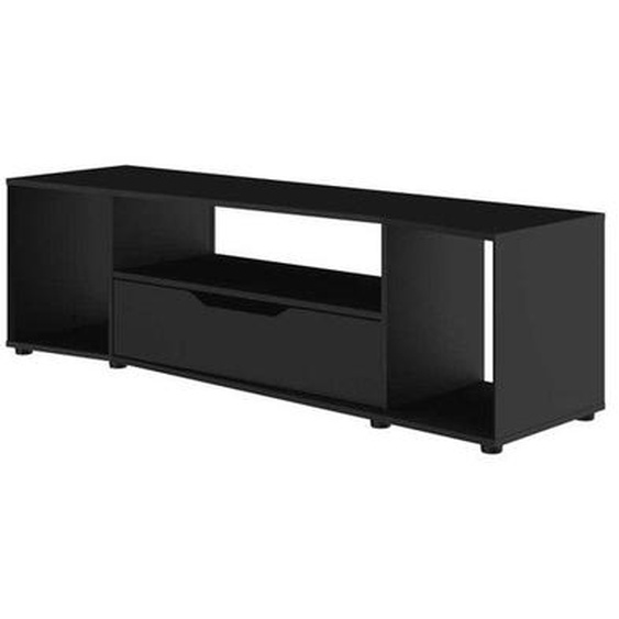 Meuble TV Gamer 1 tiroir 3 niches noir - LAIRA - L 163 x l 45 x H 48 cm