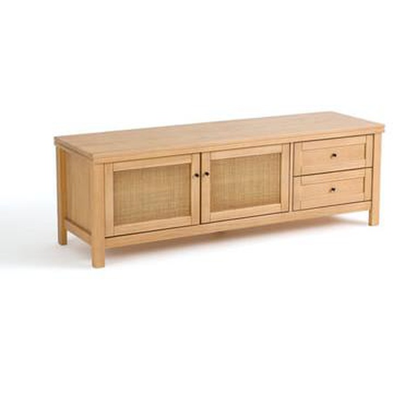 Meuble TV/hifi pin massif et cannage, Gabin