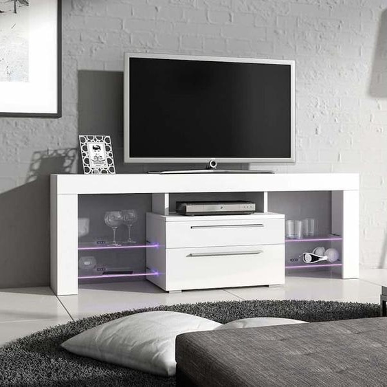 Meuble TV HORD – blanc / blanc brillant