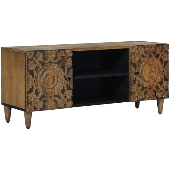 Meuble TV Marron 105 x 33,5 x 46 cm Bois de mangue massif