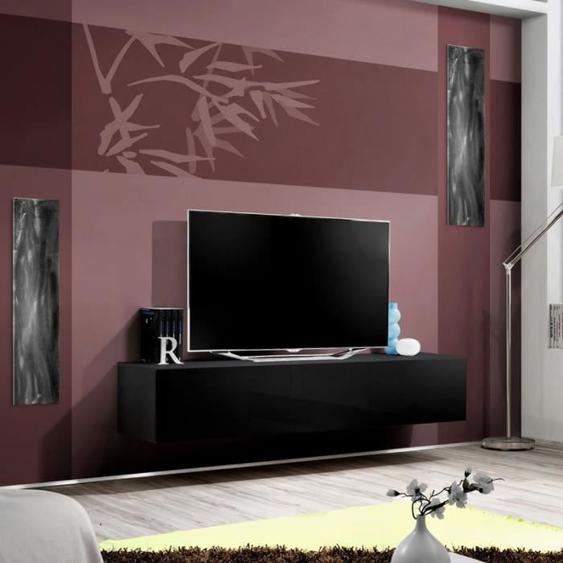 Meuble Tv Mural Design fly I 160cm Noir - Paris Prix