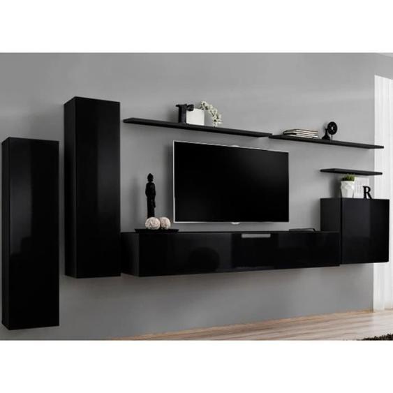 Meuble TV mural design Switch I 330cm noir - Paris Prix