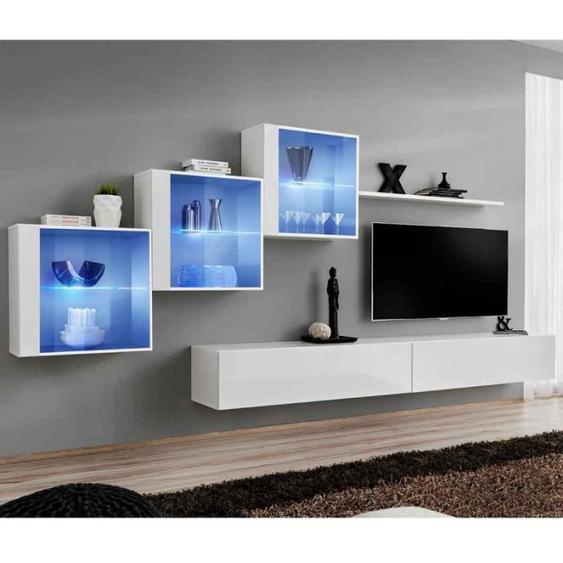 Meuble TV mural design Switch XX 330cm blanc - Paris Prix
