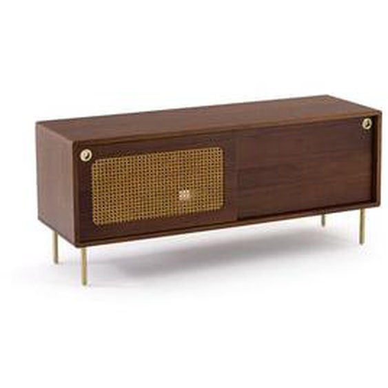Meuble TV noyer et cannage, Redpop