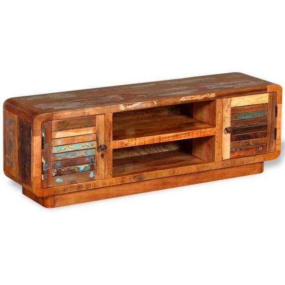 Meuble TV - OMABETA - M03083 - Bois de récupération massif - 120 x 30 x 40 cm - Vintage