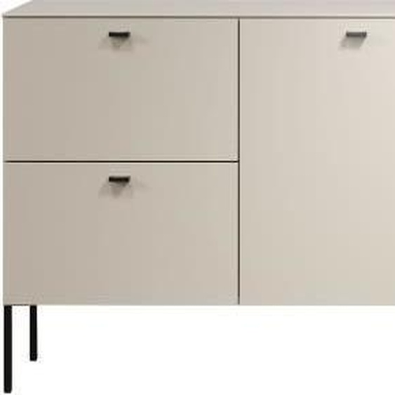 Meuble TV SAO PAULO - Cachemire / Chene blond - 2 portes, 2 niches, 2 tiroirs - 110 x 68 x 45 cm - TRENDTEAM