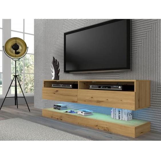 Meuble TV suspendu ARTISAN - Duo 160 cm - Bois - Contemporain