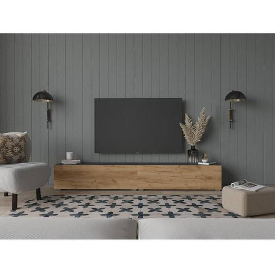 Meuble TV suspendu / Table Basse TV / Banc Télé flottant de Salon 210 (2x105) cm suspendu ou debout