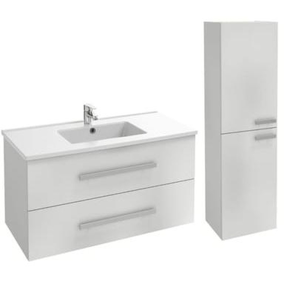 Pack meuble vasque 100 cm Ola up blanc + colonne