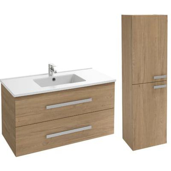 Pack meuble vasque 100 cm Ola up chêne + colonne