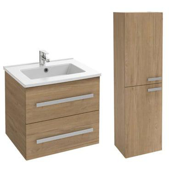 Pack meuble vasque 60 cm Ola up chêne + colonne