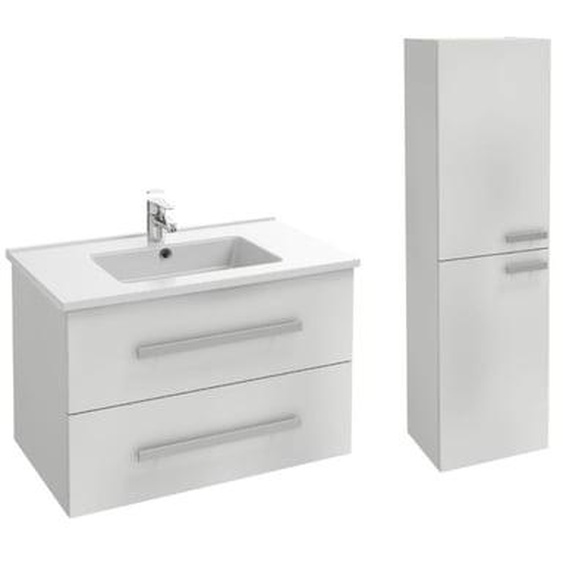 Pack meuble vasque 80 cm Ola up blanc + colonne