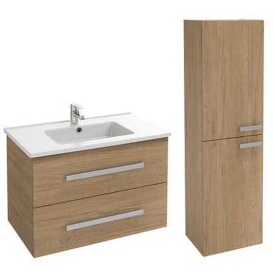 Pack meuble vasque 80 cm Ola up chêne + colonne