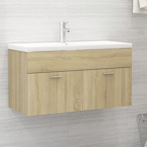 Meuble Vasque à encastrer Chêne Sonoma Matériau bois DE87403