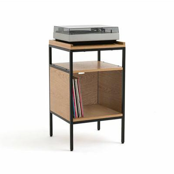 Meuble vinyles chêne et métal acier L48 cm, Volga