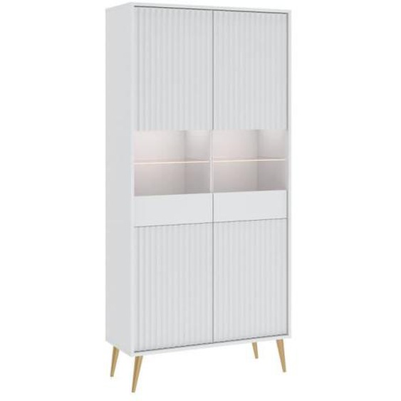 MEUBLE VITRINE BARCELONA - 2 Portes - 91 cm Blanc
