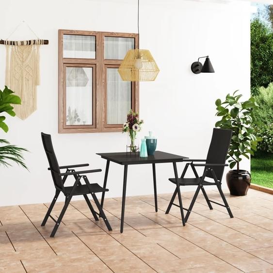 Meubles 3 pcs. Salon de jardin noir - Meubles de terrasse 3060064