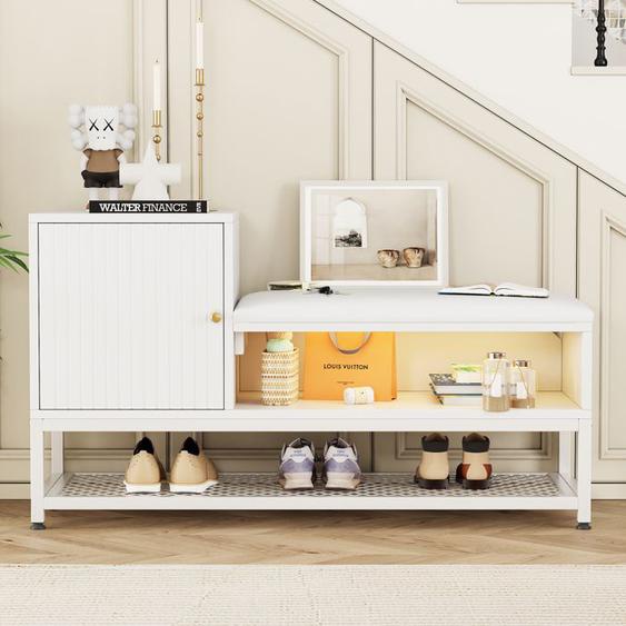 Meubles à chaussures pour lentrée avec espace de rangement, WELLEHOMI étagère à chaussures à 1 niveau,100*38*59,7 cm